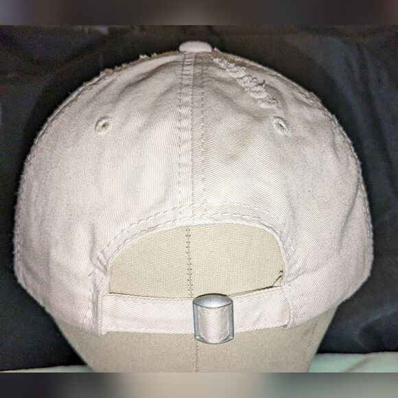 DECKY beige adjustable 'Beauty in the Broken' hat, NWOT - Picture 3 of 6